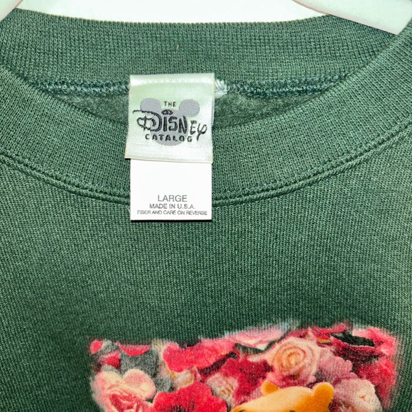 Vintage Disney Winnie the Pooh "Happiness is a Bed of Roses" Crewneck Large NWOT - Picture 4 of 5